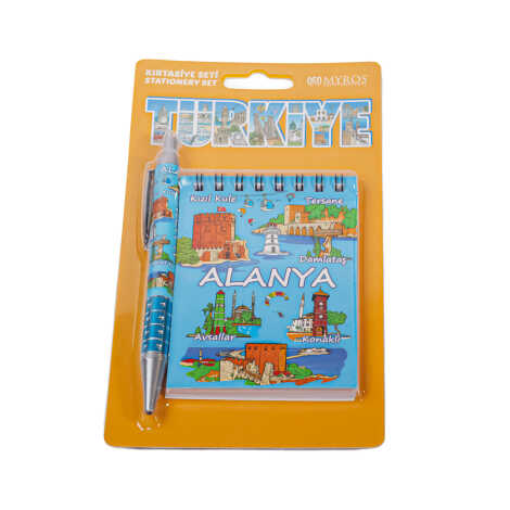 Alanya Themed Notebook and Click Ballpoint Pen Set - 2
