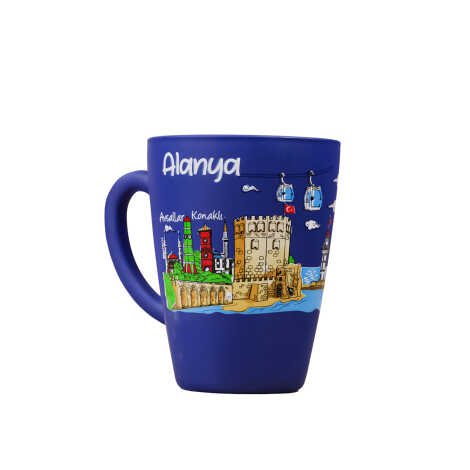 Alanya Themed Oval Glass Mug 27 Cl - 7