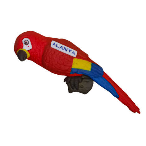 Alanya Themed Parrot Fimo Refrigerator Magnet - 4