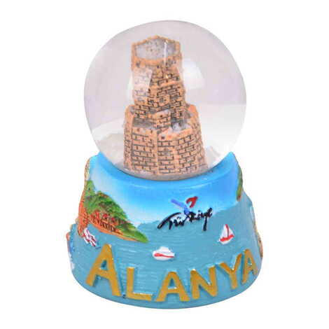 Alanya Themed Poltyester Snow Globe 45 mm