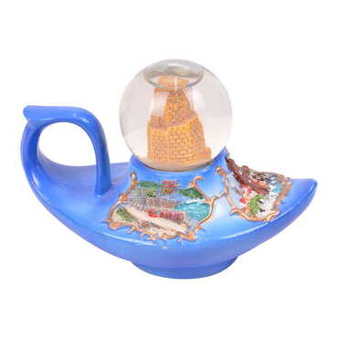 Myros - Alanya Themed Polyester Aladdin's Lamp Shaped Snow Globe