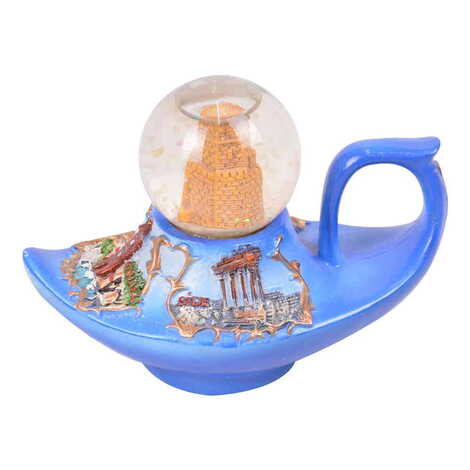 Alanya Themed Polyester Aladdin's Lamp Shaped Snow Globe