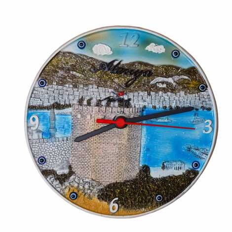 Alanya Themed Polyester Desktop Clock - 5