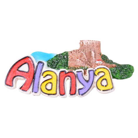 Alanya Themed Polyester Fridge Magnet