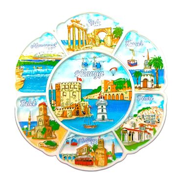 Alanya Themed Polyester Printed Fridge Magnet - Thumbnail