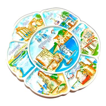 Alanya Themed Polyester Printed Fridge Magnet - Thumbnail