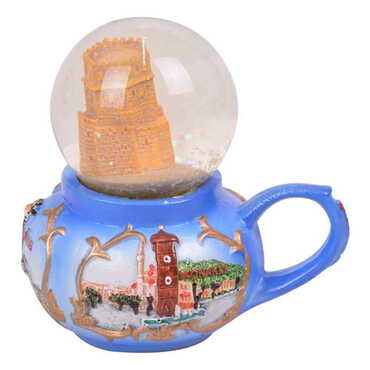 Alanya Themed Polyester Snow Globe 65 mm - Thumbnail