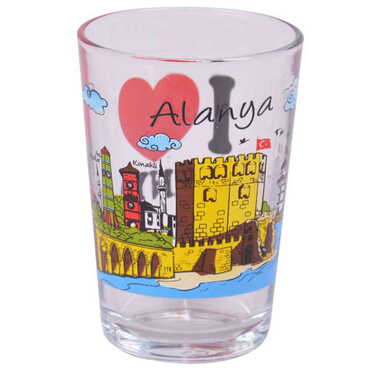 Alanya Themed Printed Water Glass Set of 6 Pcs - Thumbnail