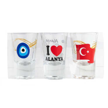 Alanya Themed Set of Three Shot Glasses - 1