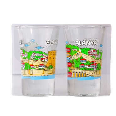 Alanya Themed Shot Glass Set of 2 Pcs - Myros
