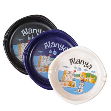 Alanya Themed Traditional Large Ashtray 100*40 mm - 2
