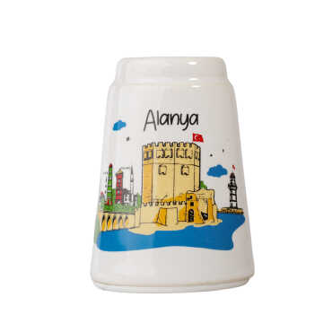 Alanya Themed Traditional Porcelain Salt Shaker Set - 1