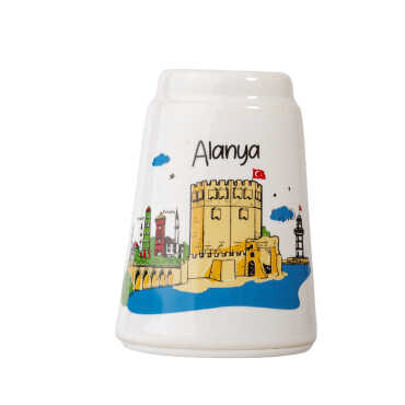 Alanya Themed Traditional Porcelain Salt Shaker Set - 2