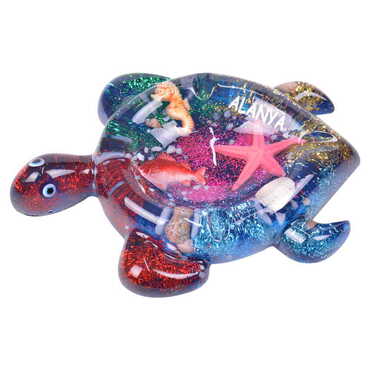 Myros - Alanya Themed Transparent Polyester Turtle Shaped Ashtray