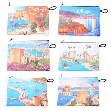 Alanya Themed Turkish Woven Wallet 215x155x8 mm - 2