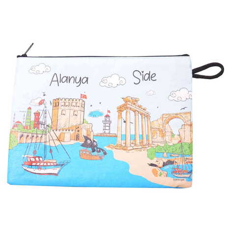Alanya Themed Turkish Woven Wallet 215x155x8 mm - 8