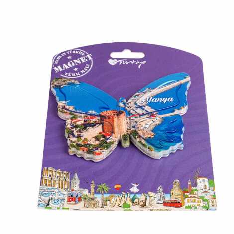 Alanya Themed UV Printed Carded Plastic Refrigerator Magnet - 2