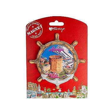 Alanya Themed UV Printed Carded Plastic Refrigerator Magnet - 5