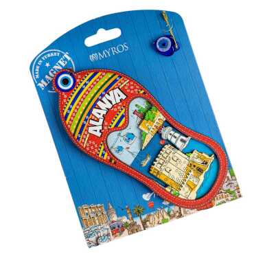 Alanya Themed UV Printed Carded Wooden Refrigerator Magnet - 2