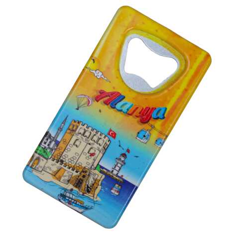 Alanya Themed UV Printed Rectangular Bottle Opener - 2