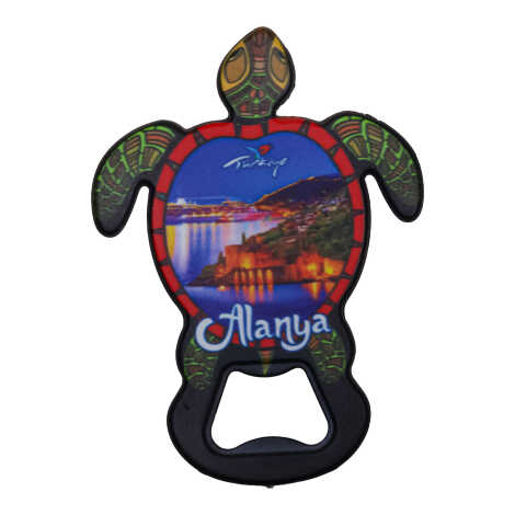 Alanya Themed UV Printed Turtle Bottle Opener - 1