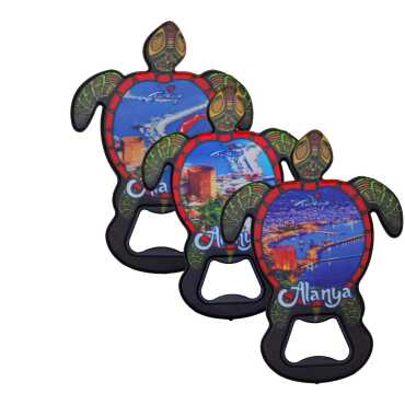Alanya Themed UV Printed Turtle Bottle Opener - 2