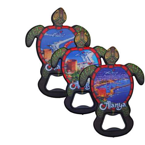 Alanya Themed UV Printed Turtle Bottle Opener - 2
