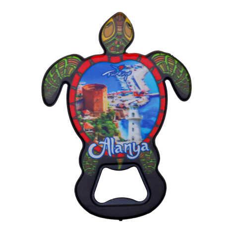 Alanya Themed UV Printed Turtle Bottle Opener - 3
