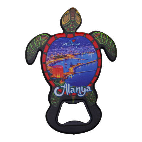Alanya Themed UV Printed Turtle Bottle Opener - 4