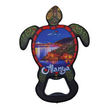 Alanya Themed UV Printed Turtle Bottle Opener - 5