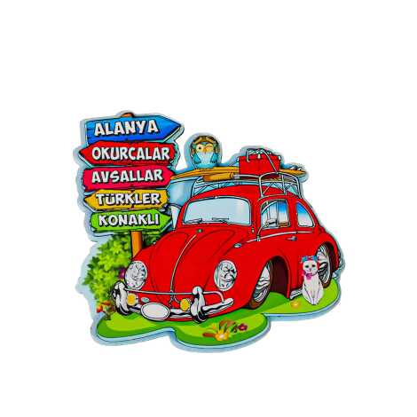 Alanya Themed Wooden Customised 2D Souvenir Fridge Magnet - 6