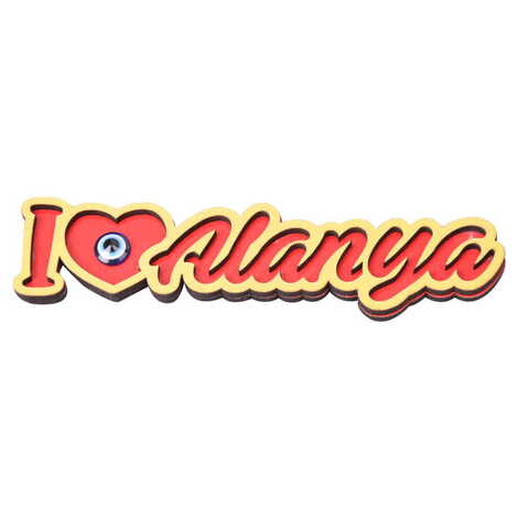 Alanya Themed Wooden Customised City Name Letter Souvenir Fridge Magnet - 5