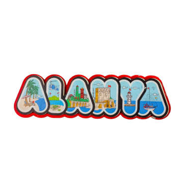 Alanya Themed Wooden Customised City Name Letter Souvenir Fridge Magnet - 13