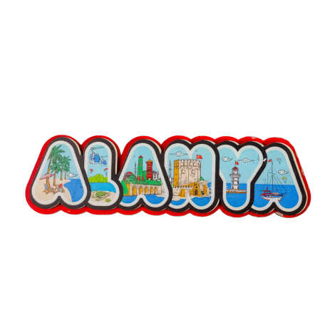 Alanya Themed Wooden Customised City Name Letter Souvenir Fridge Magnet - 13