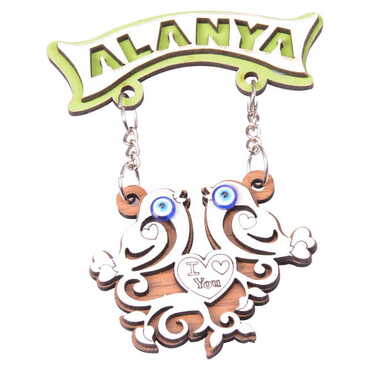 Alanya Themed Wooden Customised Souvenir Fridge Magnet - Thumbnail