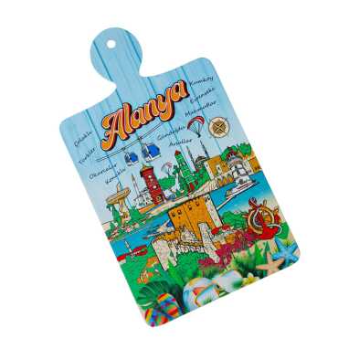 Alanya Themed Wooden Cutting Board - 2