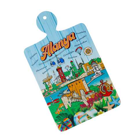 Alanya Themed Wooden Cutting Board - 2