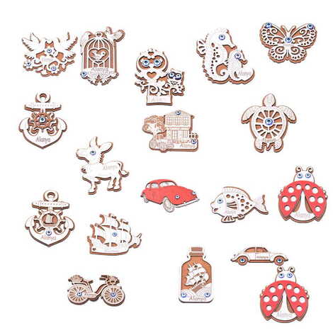 Alanya Themed Wooden Engraved Souvenir Fridge Magnet - 2