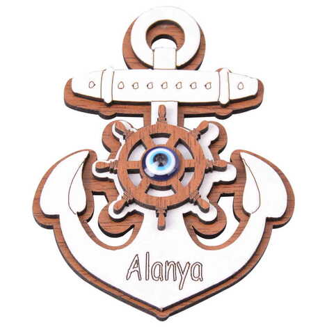 Alanya Themed Wooden Engraved Souvenir Fridge Magnet - 6