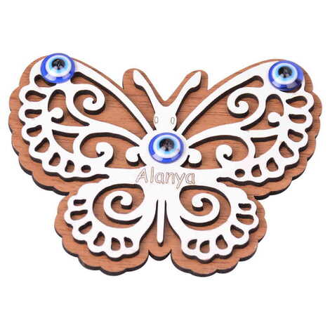 Alanya Themed Wooden Engraved Souvenir Fridge Magnet - 10