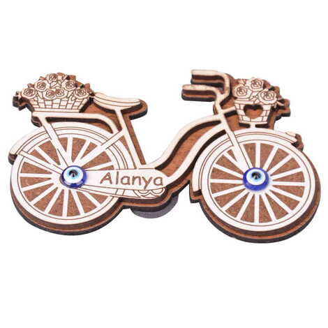 Alanya Themed Wooden Engraved Souvenir Fridge Magnet - 11