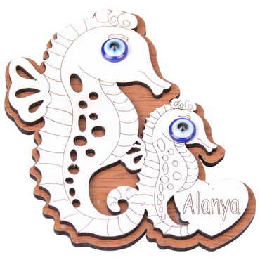 Alanya Themed Wooden Engraved Souvenir Fridge Magnet - 15