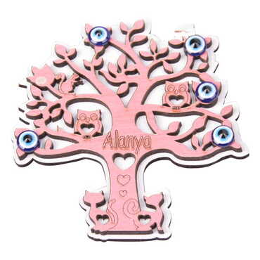 Alanya Themed Wooden Engraved Souvenir Fridge Magnet - 27