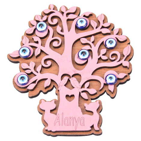 Alanya Themed Wooden Engraved Souvenir Fridge Magnet - 29
