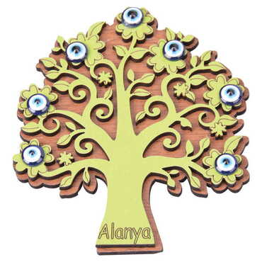 Alanya Themed Wooden Engraved Souvenir Fridge Magnet - 33
