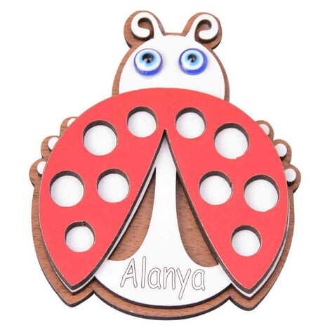 Alanya Themed Wooden Engraved Souvenir Fridge Magnet - 1