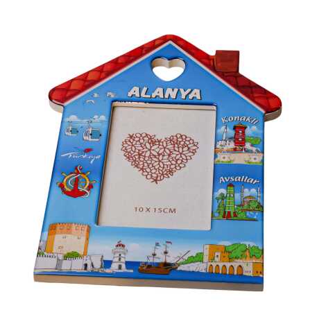 Alanya Themed Wooden House Shaped Photo Frame - 7