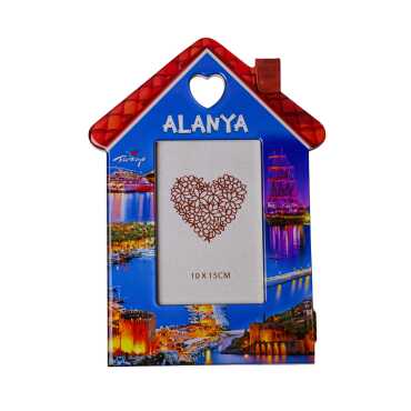 Alanya Themed Wooden House Shaped Photo Frame - 6