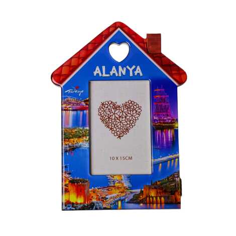 Alanya Themed Wooden House Shaped Photo Frame - 6