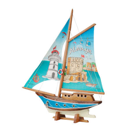 Alanya Themed Wooden Sailboat Model Ab1 - 5